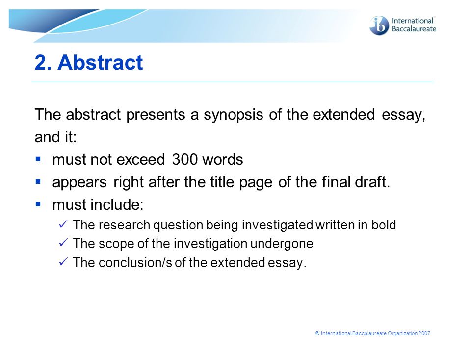 Ib Extended Essay Format Of Title Page